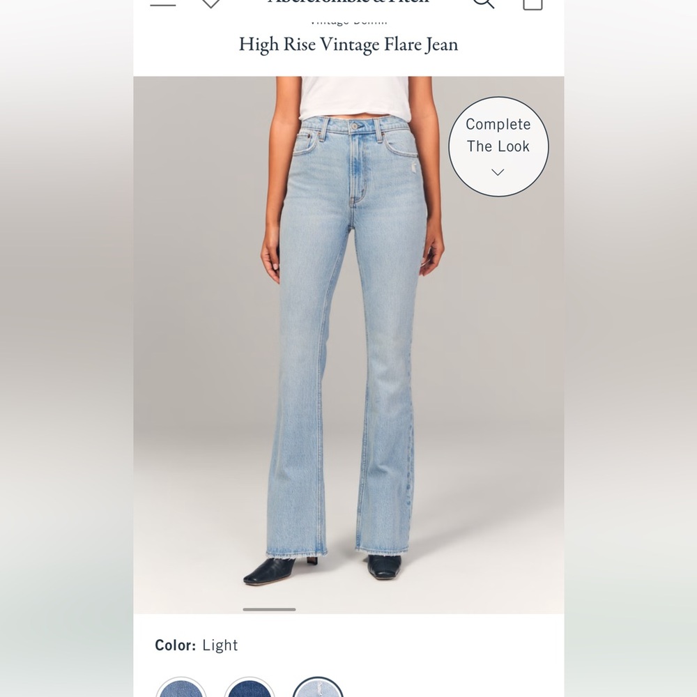 Abercrombie high rise vintage flare jeans 0 regular